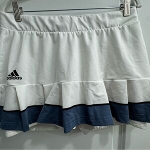 White blue and black adidas tennis skirt